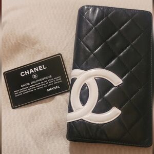 Authentic Chanel Cambon Line Bifold Wallet With Authenticity Card